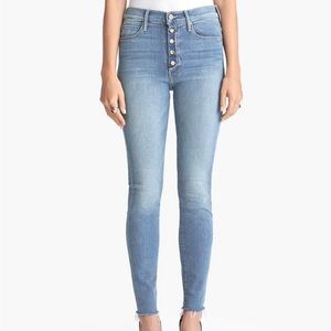 MOTHER The Fly Cut Stunner Ankle Fray Jeans in Final Frontier Wash Size 28